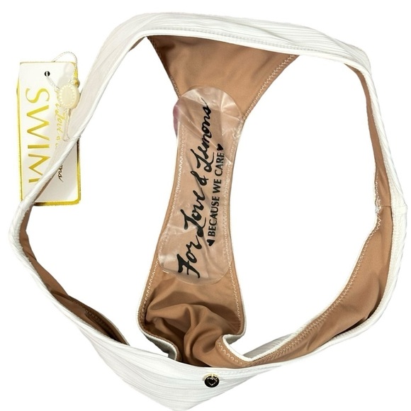 Revolve For Love & Lemons La Rochelle Bikini Bottoms in White Size Large NWT - Picture 9 of 12